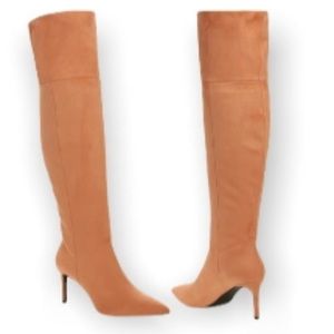 Jeffery Campbell Pillar Hi Over The Knee Stiletto Blush Stretch Boots 8.5